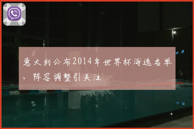 意大利公布2014年世界杯海选名单，阵容调整引关注